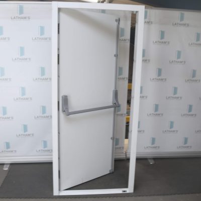 Security Fire Exit Door | 895mm x 2020mm | Latham's White | RH OUT