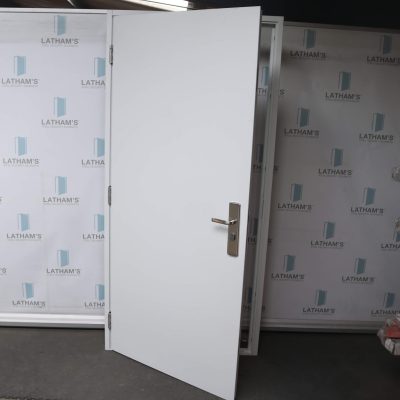 Budget Steel Door | 990mm x 2095mm | Latham's White | LH OUT/RH IN