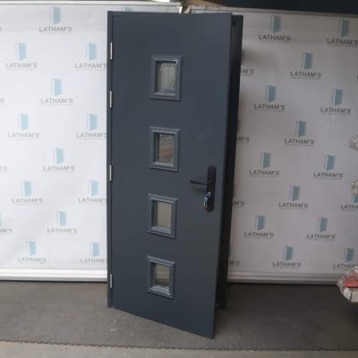 Security Glazed Front Door | 845mm x 2020mm | Anthracite Grey | LH OUT/RH IN