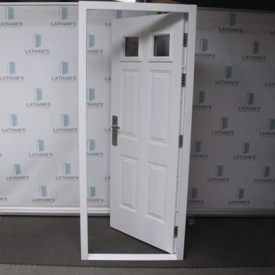 Security Glazed Panelled Front Door - 845 x 2020 | Anthracite Grey | RH IN