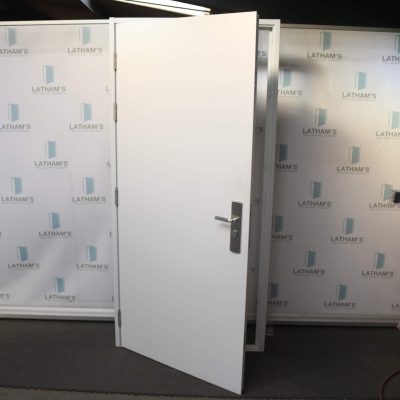 Security Steel Door | 990mm x 2095mm | Latham's White | LH OUT/RH IN