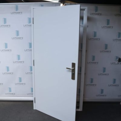 Budget Steel Door | 995mm x 2020mm | Latham's White | LH OUT/RH IN