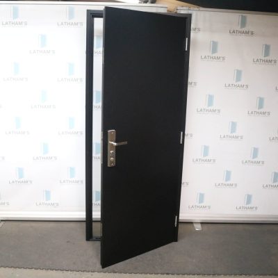 Budget Steel Door | 845mm x 2020mm | Jet Black | RH OUT/LH IN