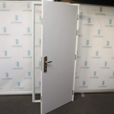 Security Steel Door | 910mm x 2065mm | Latham's White | RH OUT/LH IN