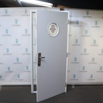 Budget Glazed Steel Door | 895mm x 2020mm | Latham's White | RH OUT