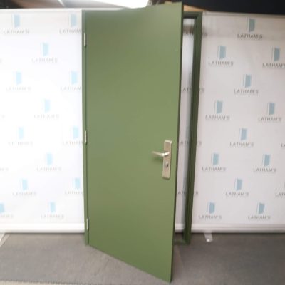 Budget Steel Door | 990mm x 2095mm | Olive Green | LH OUT/RH IN