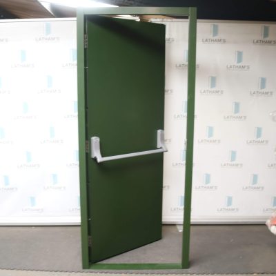 Budget Fire Exit Door | 890mm x 2095mm | Juniper Green | LH OUT