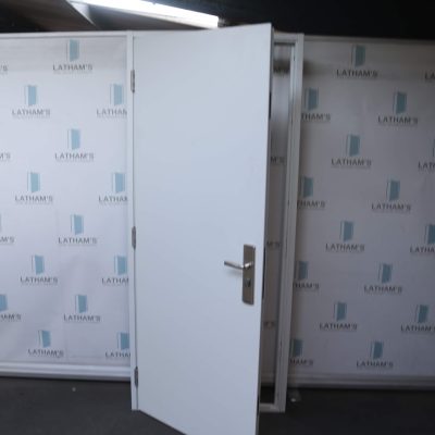 Budget Steel Door | 890mm x 2095mm | Latham's White | LH OUT/RH IN