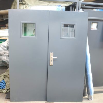 Double Glazed Security Steel Door | 1695mm x 2020mm | Anthracite Grey | RH OUT