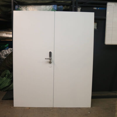 Double Security Steel Door | 1695mm x 2020mm | Latham's White | LH OUT