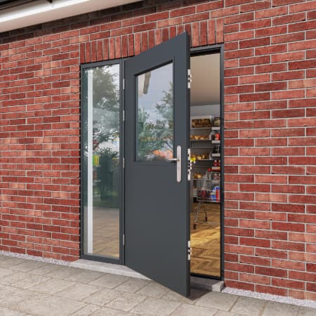 Glazed steel doors
