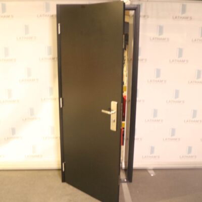 Budget Steel Door | 845mm x 2020mm | Jet Black | LH OUT/RH IN