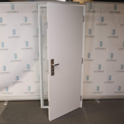 Budget Steel Door | 845mm x 2020mm | Latham's White | RH OUT/LH IN