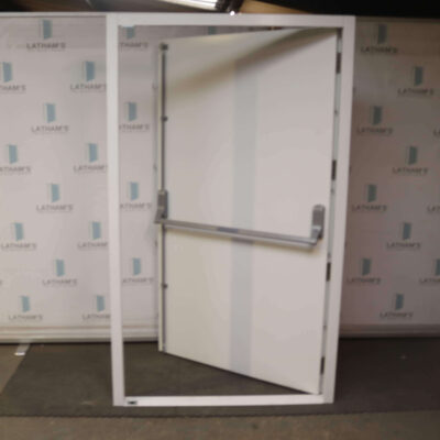Security Fire Exit Door | 1195mm x 2020mm | Latham's White | LH OUT