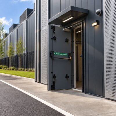 An Anthracite Grey secured by design fire exit door
