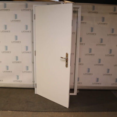 Budget Steel Door | 995mm x 2020mm | Latham's White | LH OUT/RH IN