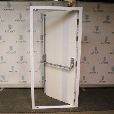 Security Fire Exit Door | 845mm x 2020mm | Latham's White | RH OUT