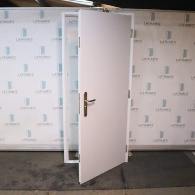 Budget Steel Door | 895mm x 2020mm | Latham's White | RH OUT/LH IN