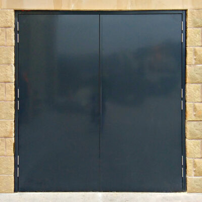 black custom made blank double steel door