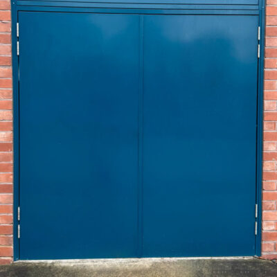 blue custom made blank double steel door