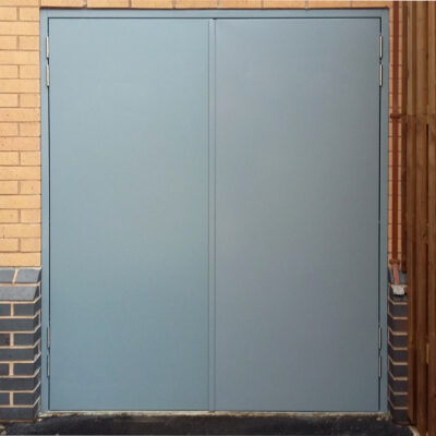 grey custom made blank double steel door