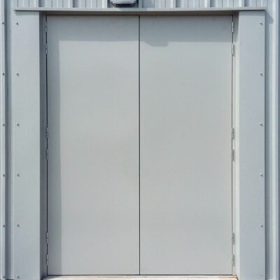 light grey custom made blank double steel door