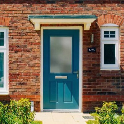 Blue 6 panel front door