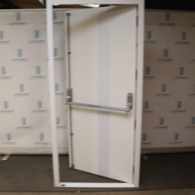 Security Fire Exit Door | 990mm x 2095mm | Latham's White | LH OUT