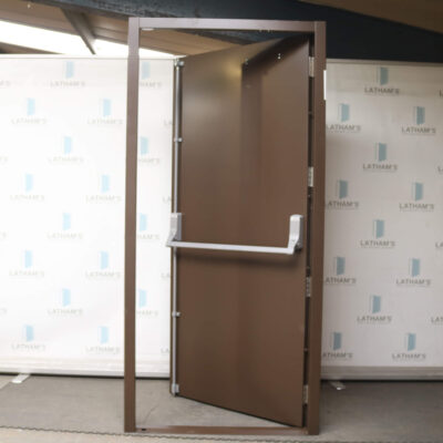 Security Fire Exit Door | 990mm x 2095mm | Van Dyke Brown | LH OUT