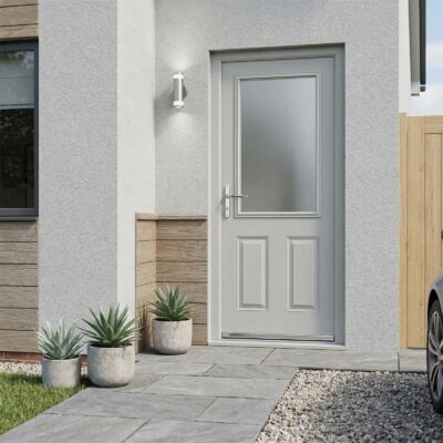 White 6 panel security back door