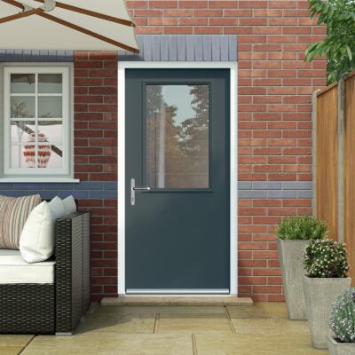 Latham's security back door in slate grey