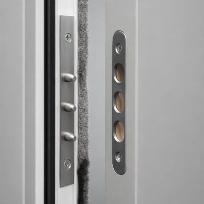 Triple dog bolts close up
