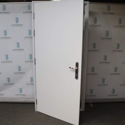 Security Steel Door | 990mm x 2095mm | Latham's White | LH OUT/RH IN