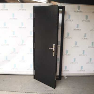 High Security Steel Door | 795mm x 2020mm | Jet Black | LH OUT/RH IN
