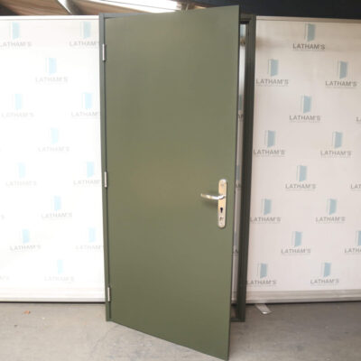 Budget Steel Door | 990mm x 2095mm | Juniper Green | LH OUT/RH IN