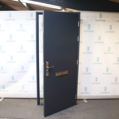 Security Steel Door | 910mm x 2065mm | Anthracite Grey | RH OUT/LH IN