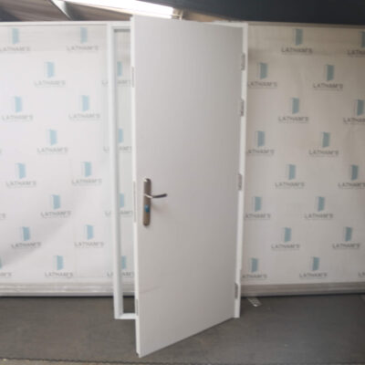 Security Steel Door | 910mm x 2065mm | Latham's White | RH OUT/LH IN