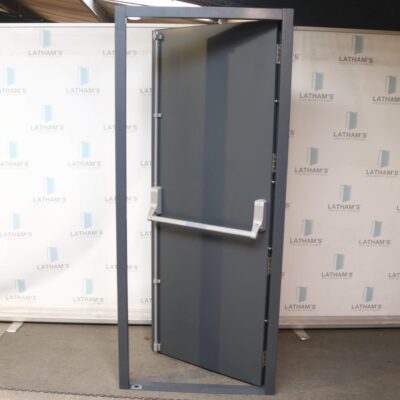 Security Fire Exit Door | 890mm x 2095mm | Anthracite Grey | LH OUT
