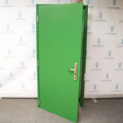 Budget Steel Door | 895mm x 1930mm | Leaf Green | LH OUT/RH IN