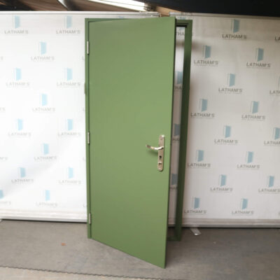 Budget Steel Door | 895mm x 2020mm | Olive Green | LH OUT/RH IN