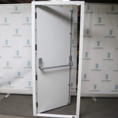 Security Fire Exit Door | 845mm x 2020mm | Latham's White | RH OUT