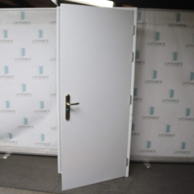Security Steel Door | 910mm x 2065mm | Latham's White | RH OUT/LH IN