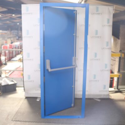 Security Fire Exit Door | 795mm x 2020mm | Signal Blue | RH OUT