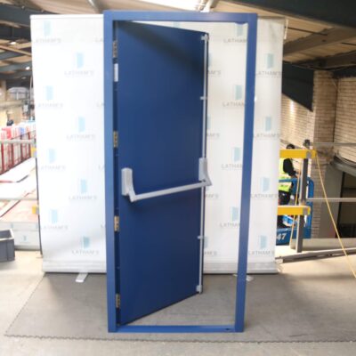 Security Fire Exit Door | 895mm x 2020mm | Sapphire Blue | RH OUT