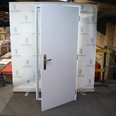 Budget Steel Door | 895mm x 2020mm | Latham's White | RH OUT/LH IN