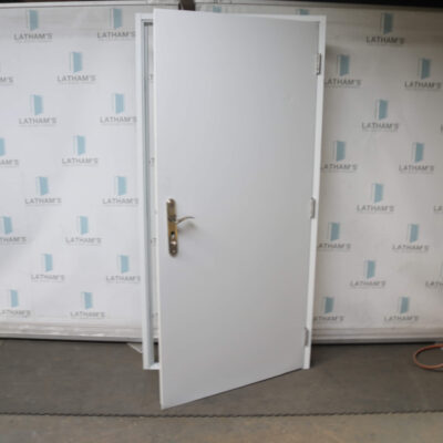 Budget Steel Door | 995mm x 2020mm | Latham's White | RH OUT/LH IN