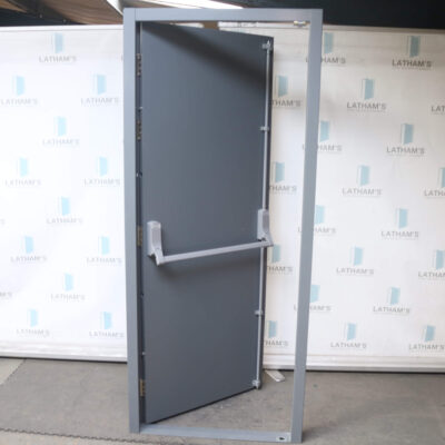 Security Fire Exit Door | 890mm x 2095mm | Merlin Grey | RH OUT