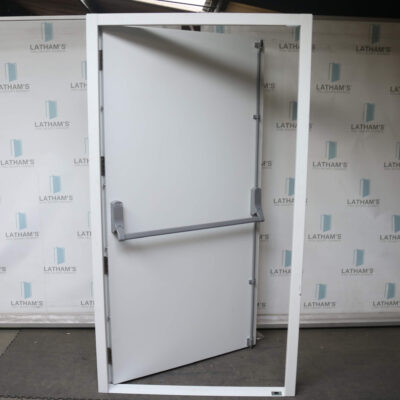 Security Fire Exit Door | 1095mm x 2020mm | Latham's White | RH OUT