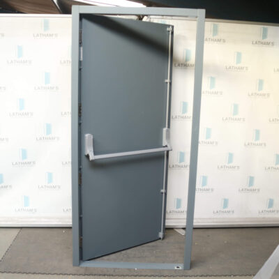 Security Fire Exit Door | 990mm x 2095mm | Merlin Grey | RH OUT