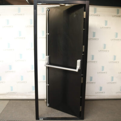 Security Fire Exit Door | 890mm x 2095mm | Jet Black | RH OUT